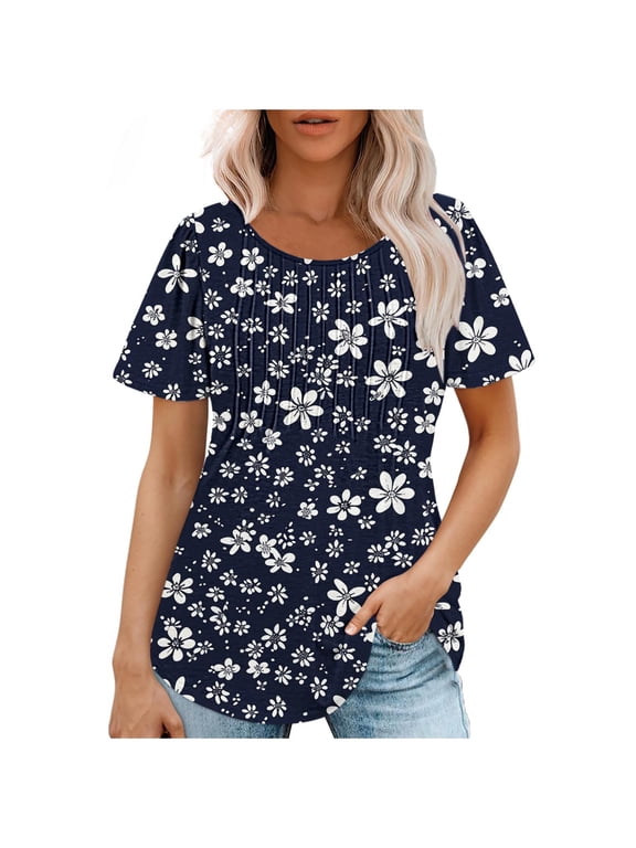Women Work Blouses for Office Professional XXl Women Workout Tops Long Womens Tops Dressy Casual Short Sleeve Zipper Try Before You Buy