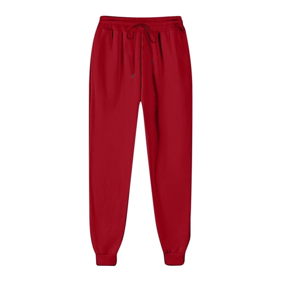 Women Work Pants New Soft Pull-on Jogger Sweatpants Basic Casual Pants Athletic Pants Workout Running Casual Gym Trousers with Pockets Cotton Pants for Women Red XL New