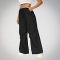 thumbnail image 1 of Women Work Pants Plus Size Women's Casual Elastic Tie Waist Loose Long Pants With Pocket Full Length Pants Black XL, 1 of 8