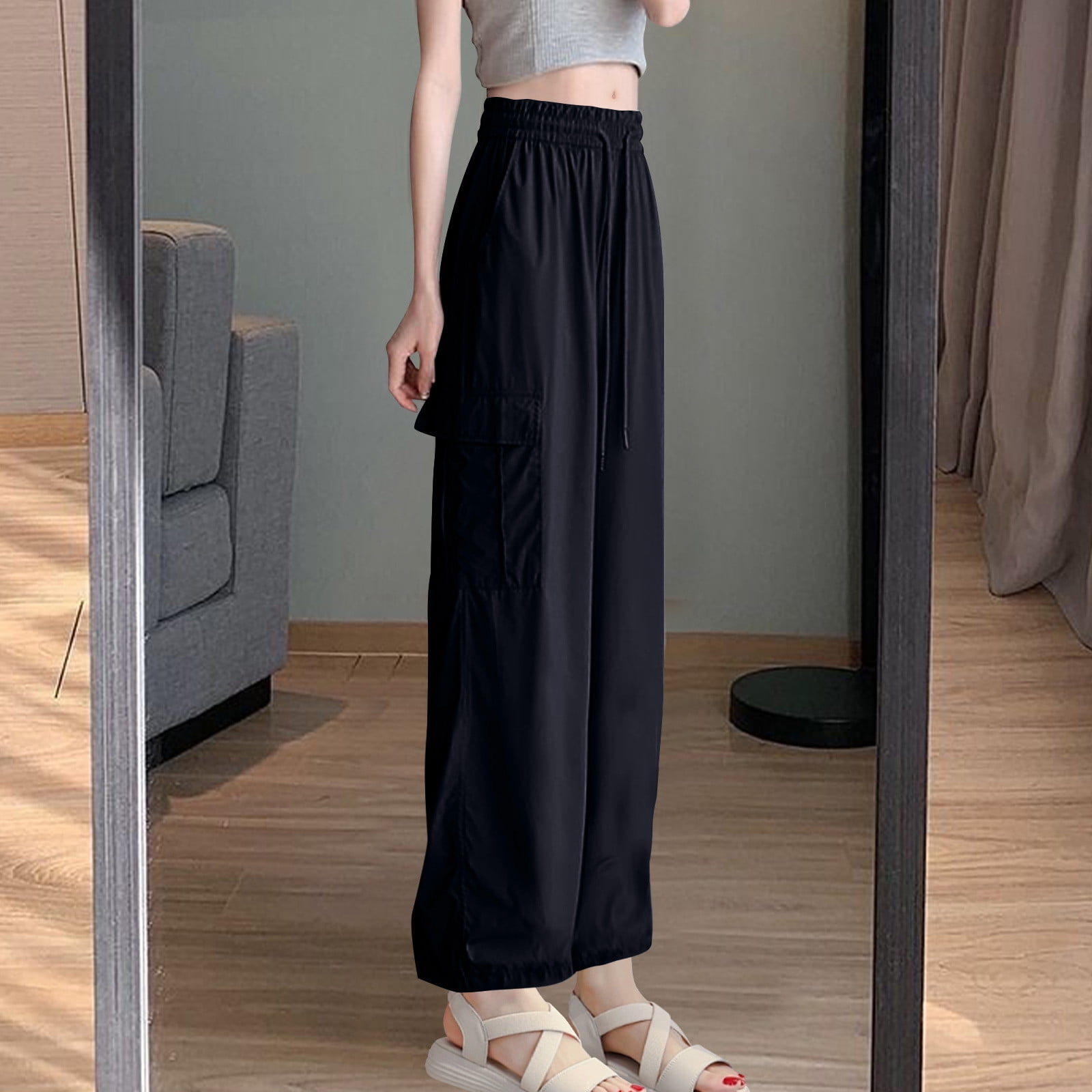 Women Work Pants Women's Summer Workwear Pants Thin High Waisted Drying ...