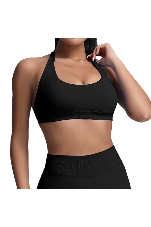 Women Workout Bras Medium Low Support Sports Bras Seamless Open Back Gym Padded Yoga Crop Top Women Bra Set And Underwear plus Strapless Bra for plus Size Women Bras for Women Strapless Sports Bras