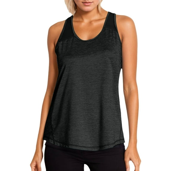 Women Workout Clothes Racerback Tank Mesh Yoga Polyester Spandex Exercise Wear