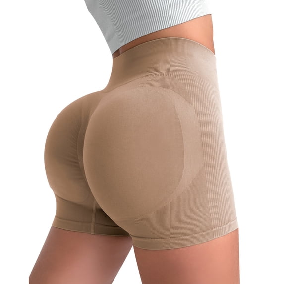 Women Workout Impact Shorts 4.5" Scrunch Butt Lifting Gym Shorts Seamless Booty Biker Shorts
