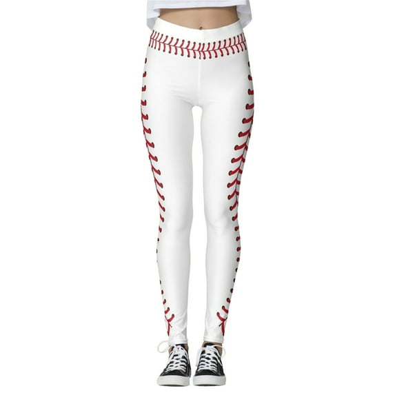 BJUTIR Women Workout Leggings Baseball Print Tights Leggings Control Yoga Sport Leggings For High Waisted Leggings