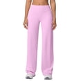 thumbnail image 1 of Women Workout Leggings No Front Seam Straight Leggings Pink S, 1 of 10