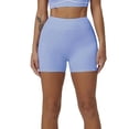 thumbnail image 1 of Women Workout Running Shorts High Waist Yoga Shorts Biker Shorts Slim Fitted Tights Fitness Short Pants (M, Blue), 1 of 7