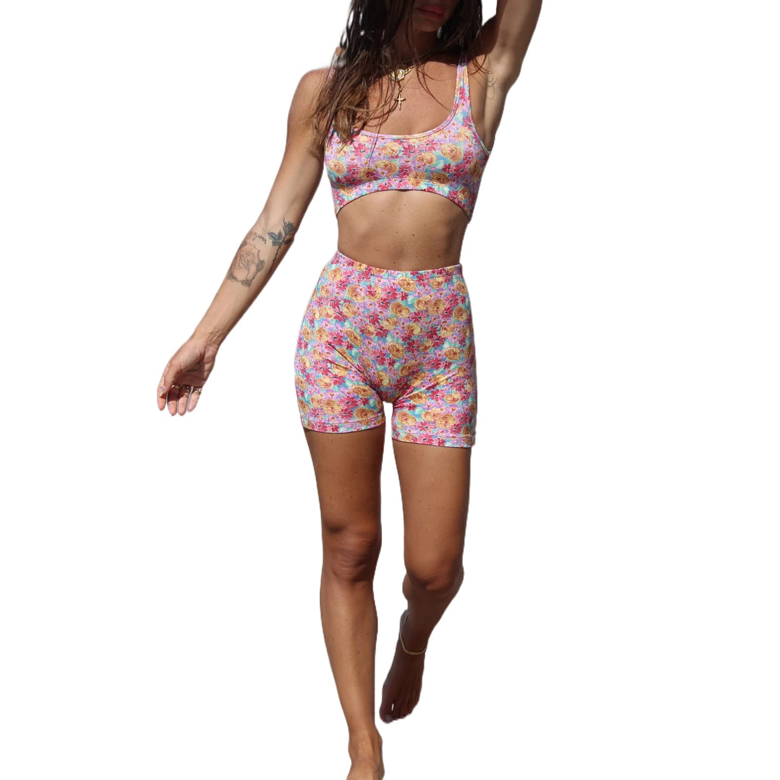 Buy Floret 3066 Women's Printed Non-Wired Lightly Padded Workout