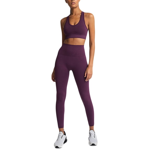 Women Workout Sets 2 Piece Yoga Outfits Pure Color -lifting Sports Fitness Running High-waist vest Suit Sweatpants