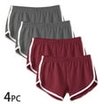 thumbnail image 1 of Women Workout Shorts 4 Pack Mid Rise Elastic Waisted Dolphin Shorts Casual Athletic Shorts Running Gym Fitness Shorts Summer Hot Short Pants, 2 Gray+2 Wine (Small), 1 of 9