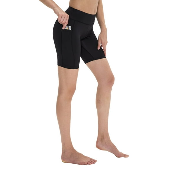 Women Workout Shorts with Pocket - High Waisted Stretch Tummy Control Yoga Compression Exercise Shorts for Running Cycling,S-XXL