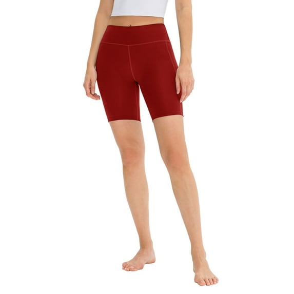 Women Workout Shorts with Pocket - High Waisted Stretch Tummy Control Yoga Compression Exercise Shorts for Running Cycling,S-XXL