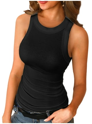 Slimming Tank Tops For Women Built In Bra Seamless Compression Cami Tops  with Adjustable Straps Yoga Workout Vest 