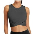 thumbnail image 1 of ibuvkizy Women Workout Tops for Women Cropped Tank Tops Dance Tops Sport Yoga Shirts, 1 of 9