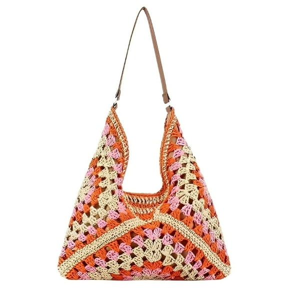 Straw Hobo Bags for Women Vintage Shoulder Bag Everything Tote Bag Designer Beach Bag Holiday Work Everyday Summer