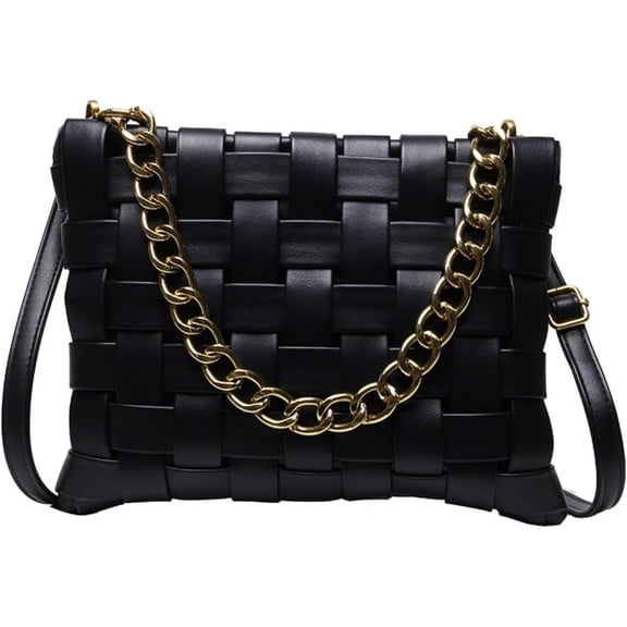 Women Woven Crossbody Bag for Women Chain Shoulder Handbag Hobo Shoulder Messenger Bag Sachel