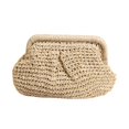 thumbnail image 1 of Women Woven Shoulder Bag Casual Solid Color Canvas Handbag Purse Beige, 1 of 6