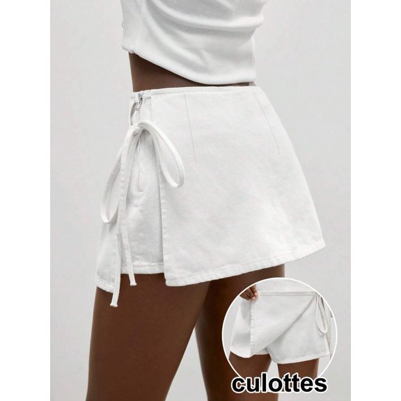 Women Wrap Skort Side Tie High Waist Casual Summer Going Out Culottes