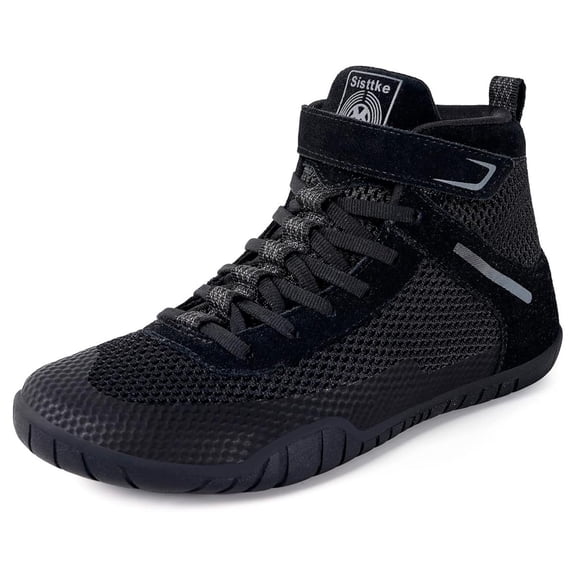 Women Wrestling Shoes Boxing Shoes Fitness Sneakers Zero Drop Sole Black
