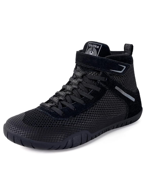 Women Wrestling Shoes Boxing Shoes Fitness Sneakers Zero Drop Sole Black