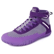 Women Wrestling Shoes Boxing Shoes Zero Drop Sole Purple