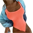 thumbnail image 1 of Women Wrinkled Cloth Wave Fluorescent Color Fashion One-piece Swimsuit Swimsuit Women Crinkle Wave Fluorescent Fashion One-Piece Swimsuit Swimsuit Orange XXL, 1 of 8
