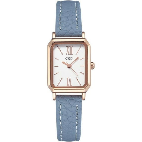 Women Wrist Watch Mini Ultra-Thin Elegant Simple Square Quartz Watches with Leather Strap 30M Waterproof Analog Watches for Females Students Ladies