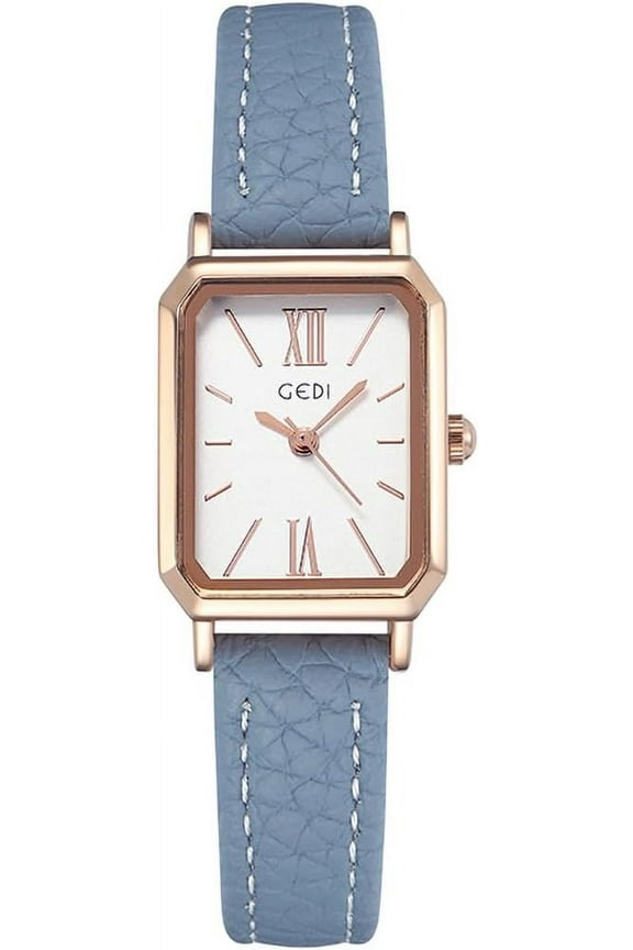 Women Wrist Watch Mini Ultra-Thin Elegant Simple Square Quartz Watches with Leather Strap 30M Waterproof Analog Watches for Females Students Ladies