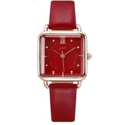 Women Wrist Watch - Ultra-Thin Elegant Simple Square Large Dial Womens Belt Quartz Waterproof Watch 30M Waterproof Analog Watches for Students Ladies
