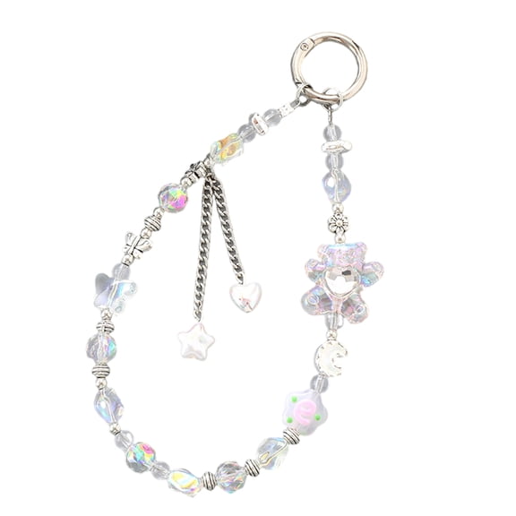 Women Wristlet Phone Lanyard String Trendsetting Beaded Phone Charm for Trendy Youth Fashion Enthusiasts Everyday Wear