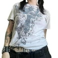 thumbnail image 1 of Women Y2K Fairy Grunge Short Sleeve Shirt Top Vintage Skull Graphic T-Shirts Aesthetic Tees Tops Gothic Streetwear, 1 of 6
