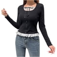 thumbnail image 1 of Women Y2K Fairy Tops Long Sleeve Crop Top Tee Girls Vintage Grunge Fairy Clothes Cute Streetwear Aesthetic Shirt, 1 of 1