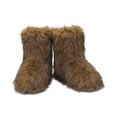 thumbnail image 1 of Women Y2K Faux Fur Short Boots Brown, Fluffy Furry Mid-Calf Warm Snow Boots Comfortable Outdoor Flat Shoes, 1 of 6