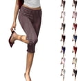 thumbnail image 1 of Women Y2K Fold Over Capri Leggings Elastic High Waist Knee Length Stretch Yoga Pants Slim Fit Going Out Crop Trouser, XL, 1 of 8