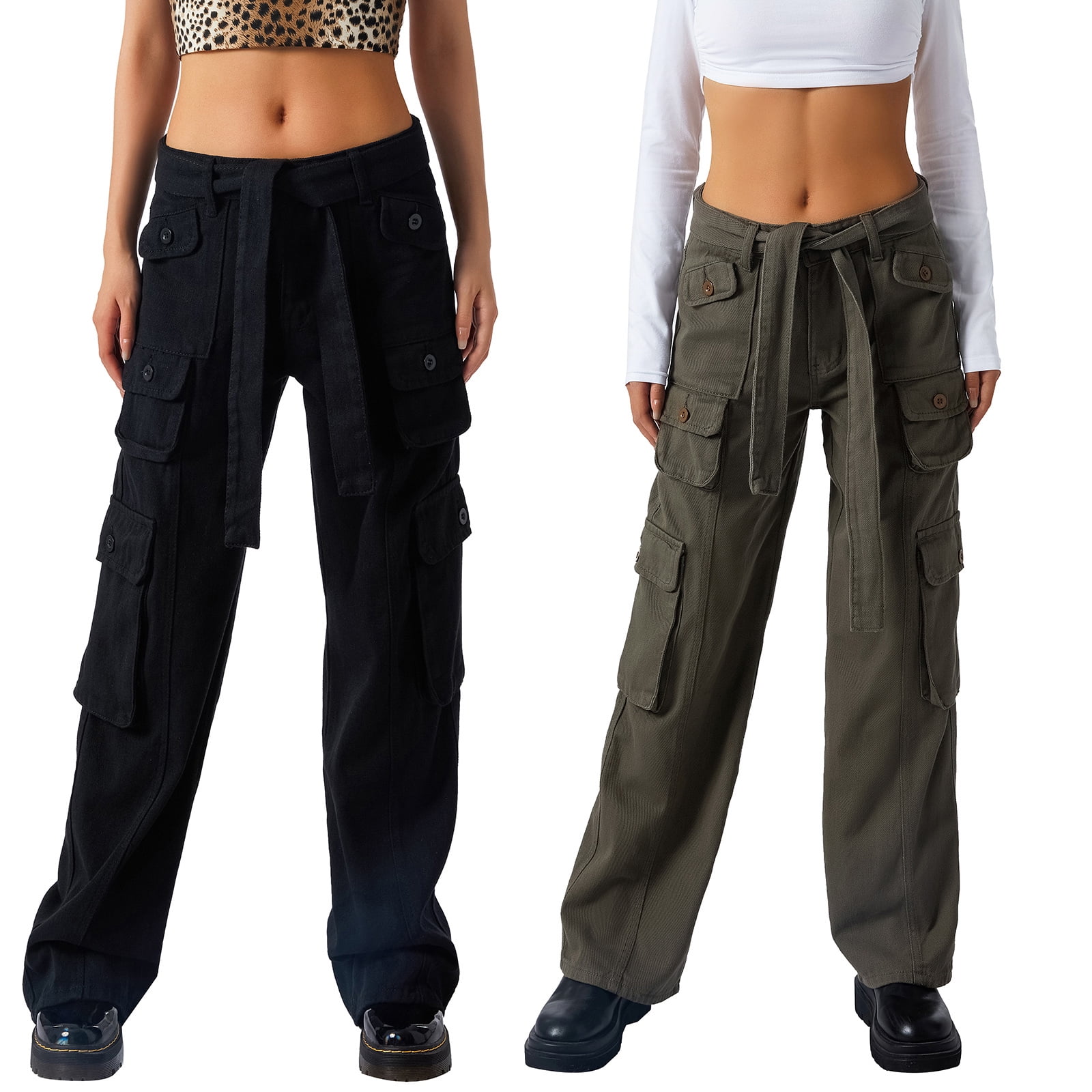Under 1 Dollar Items Only Womens Summer Pants Cargo Pants for Women Casual  High Waisted Wide Leg Cargo Pants Loose Stretch Y2k Joggers Pockets  Military Trousers, Todays Deals at  Women's Clothing