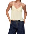 thumbnail image 1 of Women Y2K Polka Dot Pleated Camisole Sheer Mesh Spaghetti Strap Tank Top Lace Trim V Neck Bustier Cami Tops Streetwear, 1 of 6