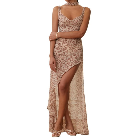 Women Y2K Ruffles Fairy Dress Sexy Mesh See Through Mini Bodycon Dress Summer Irregular Beach Party Club Outfit