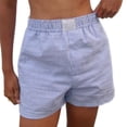 thumbnail image 1 of Women Y2K Striped Shorts Elastic Waist Cute Pajama Boxer Shorts Summer Pinstripe Lounge Pj Sleep Short Sleepwear Bottom, 1 of 6
