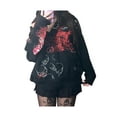 thumbnail image 1 of Women Y2K Zip Up Hoodies Grunge Graphic Sweatshirt Jacket Goth Aesthetic Vintage Hooded Streetwear, 1 of 4
