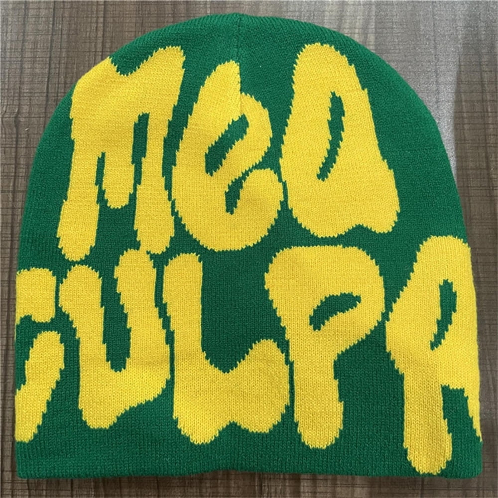 Y2K Mea Culpa Beanie – Berretto Slouchy A Maglia Con Teschio, Unisex Per Coppie E Streetwear