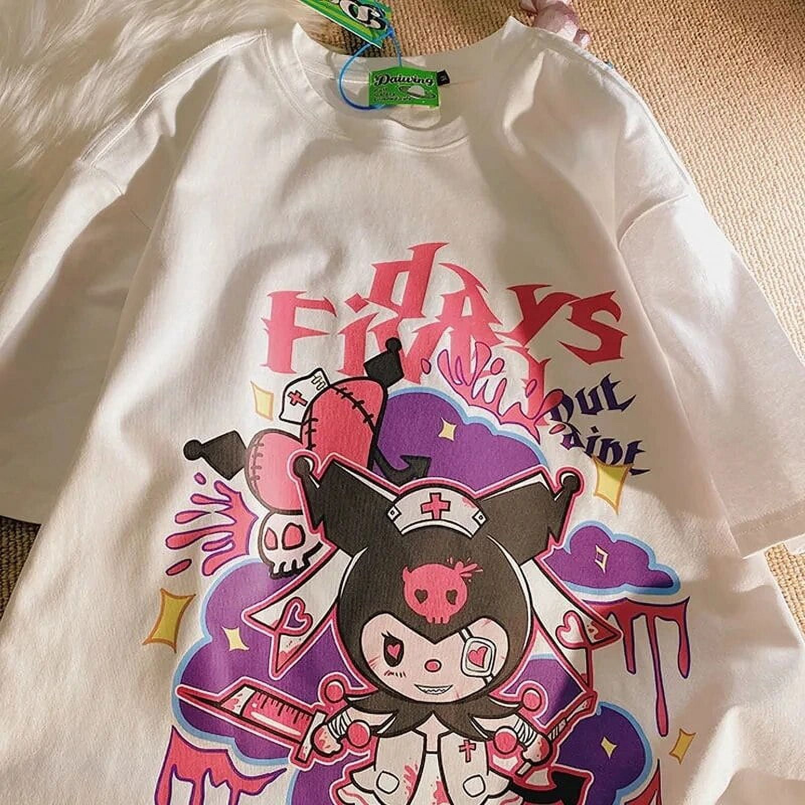 Women's Kawaii Alt Pullover Top – Vintage Graphic Print Short Sleeve Tee, Oversized Streetwear Aesthetic T-Shirt - View #2