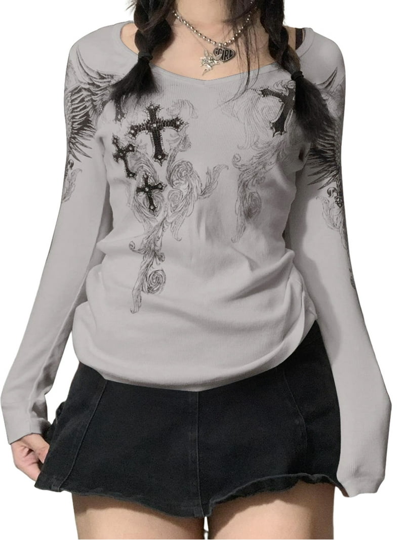 ariadnaw】 long sleeve 00s y2k フェアリーグランジ Womens Y2k