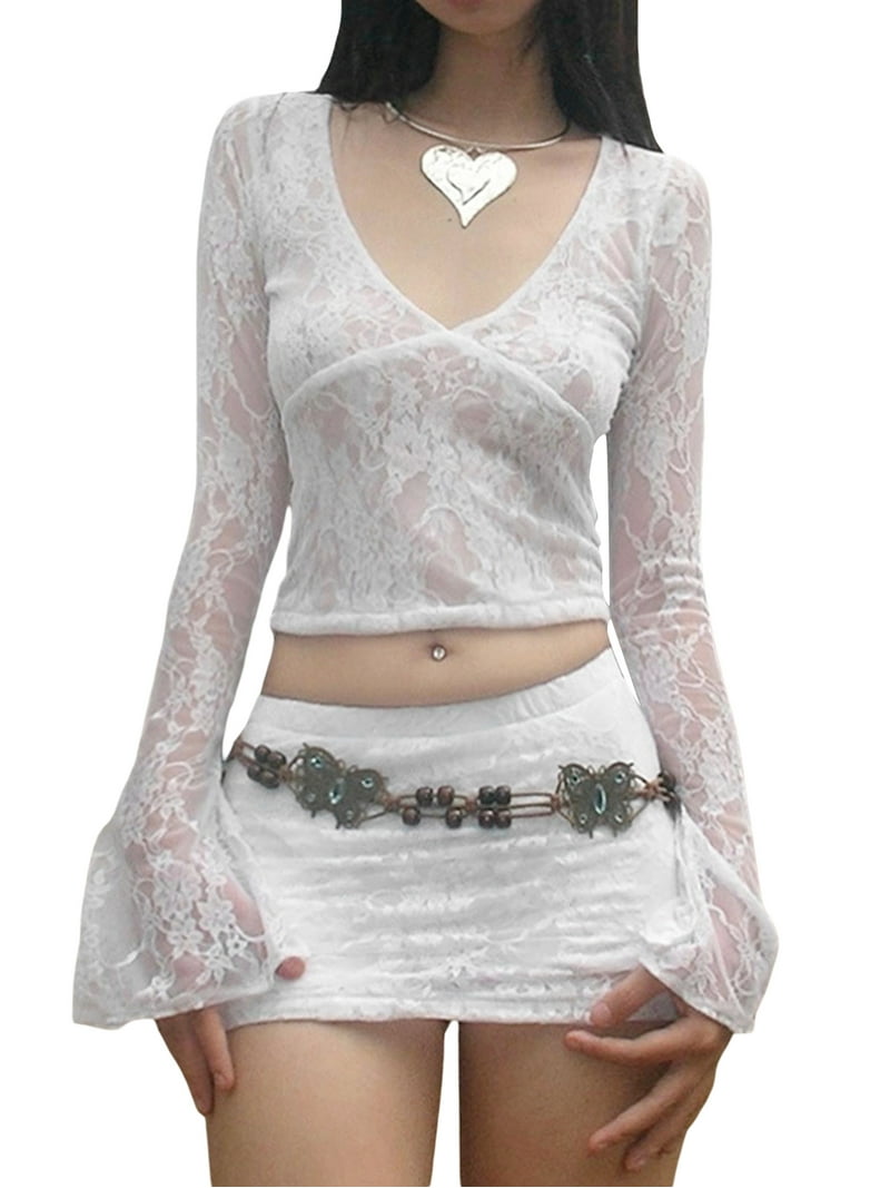 Lamé Jersey Cropped Sheer Top Lame Jersey Cropped Sheer Top