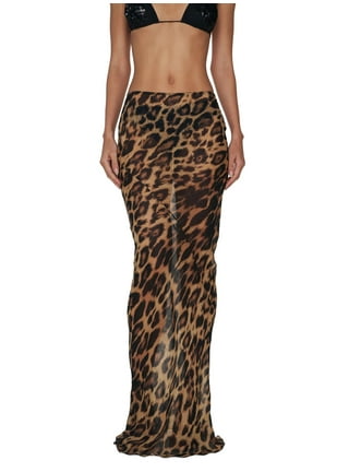 Mid length leopard skirts walmart best sale