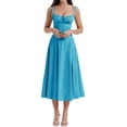 thumbnail image 1 of Women Y2k Midi Corset Dress Sleeveless Low Cut Square Neck Flowy Long Dresses Summer Party A-line Going Out Sundress, 1 of 6