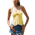 thumbnail image 1 of Women Y2k Open Front Tube Tops Off Shoulder Stretchy Crop Top Sleeveless Open Back Tube Top Casual Fashion Outfit, 1 of 7