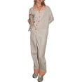 thumbnail image 1 of Women Y2k Pajama Set Striped Contrast Color Long Sleeve Sleepwear Lounge Sets Homewear Nightwear, 1 of 7