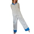 thumbnail image 1 of Women Y2k Pajama Set Striped Contrast Color Long Sleeve Sleepwear Lounge Sets Homewear Nightwear, 1 of 7