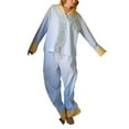 thumbnail image 1 of Women Y2k Pajama Set Striped Contrast Color Long Sleeve Sleepwear Lounge Sets Homewear Nightwear, 1 of 7