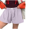 thumbnail image 1 of Women Y2k Pajamas Shorts Gingham Cute Pj Short Pants Plaid Lounge Shorts Sleep Bottoms Elastic Boxers Streetwear, 1 of 5