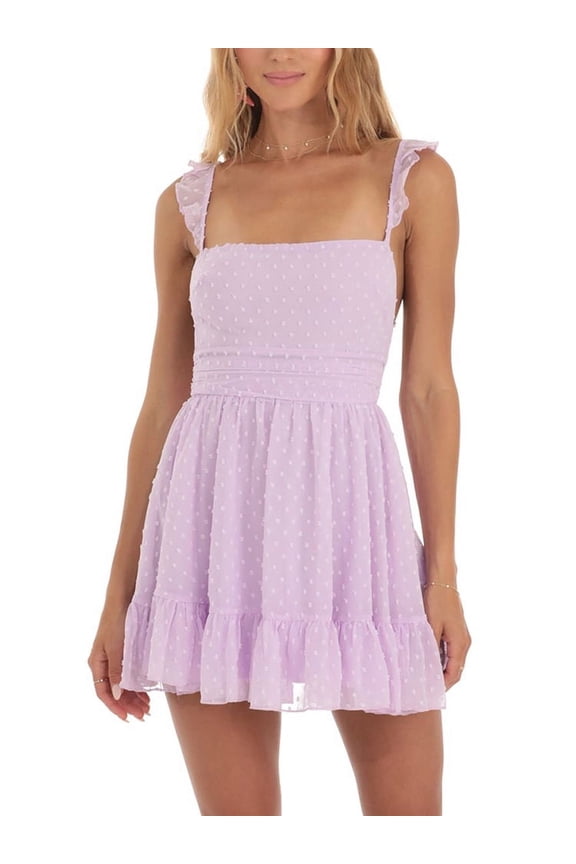 Women Y2k Spaghetti Strap Mini Dress Low Cut Sleeveeless Short Dress Backless Going Out Ruffle Sundress Beach Wear